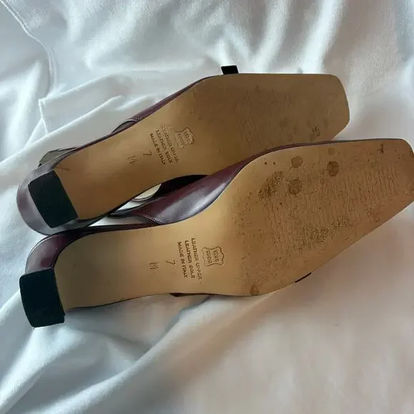 Elegant Burgundy Slingback Heels - Picture 7 of 8